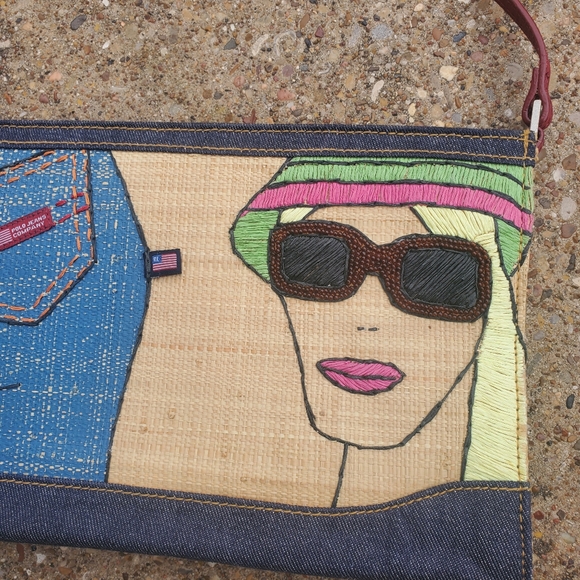 Polo Jeans Co. Ralph Lauren Raffeta Fashion Denim Woman's Face Shoulder Bag RL - Picture 2 of 6